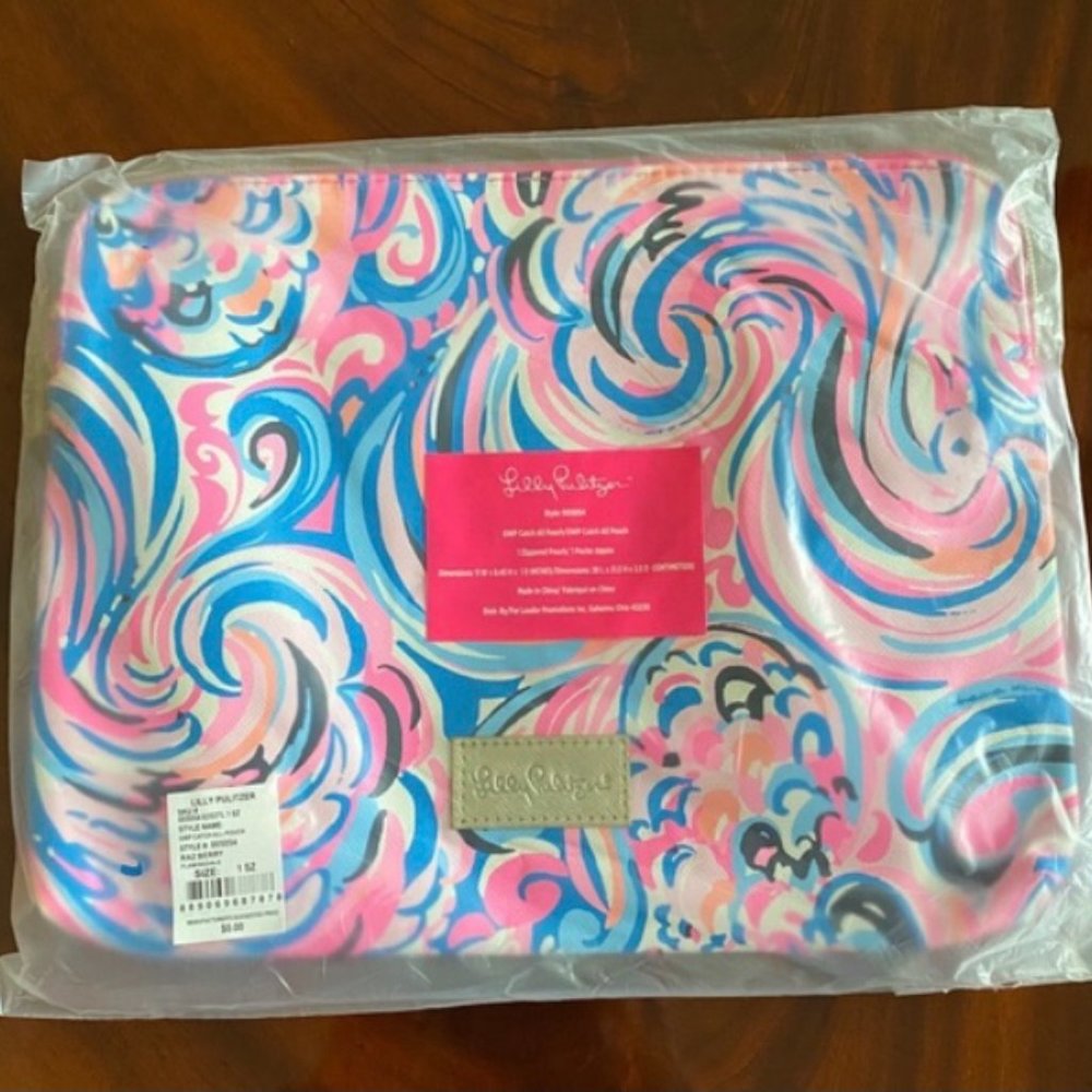 NWT Lilly Pulitzer Flamingoals Catch All Pouch